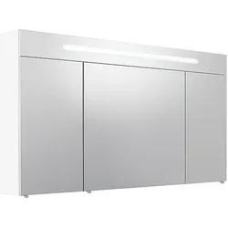 Spiegelschrank mit beleuchteter Blende, weiß matt, 3 Türen, 1200 x 740 x 160 mm - 93 216 81