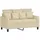 vidaXL 2-Sitzer-Sofa Creme 120 cm Stoff