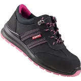 URGENT Damen Arbeitsschuhe 214 S1 Sicherheitshalbschuhe mit Stahlkappe Gr. 39 - Schwarz/Rosa - 39
