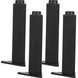 Tischbeine Metall Schwarz, 4 Stück Tischfüße Verstellbar Tischfüsse Eckig Möbelfüße Aluminiumlegierung | Eloxierte Oberfläche Mobelbeine Höhe: 6-40cm Sockelfüße Tischfuß Stützfüße Lowboard 40cm/15.7"