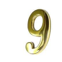EDM Nummer 9 Messing poliert, 10cm unsichtbare Befestigung