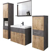 WELLTIME »ELDA«, (Komplett-Set, 5 St.), Waschtisch inkl. Waschbecken, Hochschrank,