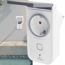 tecnoteq Smart-Home-Steckdose IP44 Weiß 2 St.