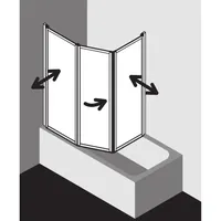 Kermi Vario 2000 Faltwand 2-/1-flügelig V2TS2075142UK 74-76,3x140cm, weiß, ESG SR Opaco