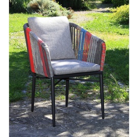 ACAMP Set 4x Armsessel Manhattan Anthrazit-Multicolor