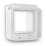 SureFlap Sure Petcare DualScan Mikrochip-Katzenklappe, kompatibel mit RFID-Halsbandanhängern und Mikrochips, EIN-Knopf-Steuerung, Einbau in Türen, Glasscheiben und Wände, batteriebetrieben, weiß