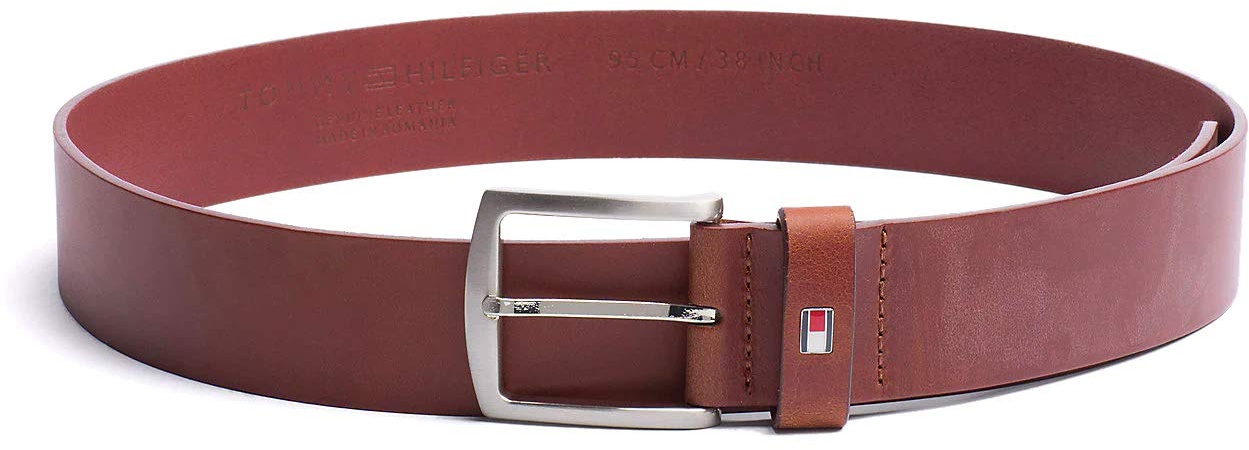 Tommy Hilfiger Herren Gürtel New Denton Belt 4.0 Ledergürtel, Braun (Dark Tan), 105