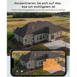 COOAU Überwachungskamera Aussen Solar Akku Kamera Überwachung Außen - 2K PTZ 355°/90° Kabellos WLAN IP Kamera​Outdoor mit Smart Bewegungsmelder | Farbige Nachtsicht | Schwarz