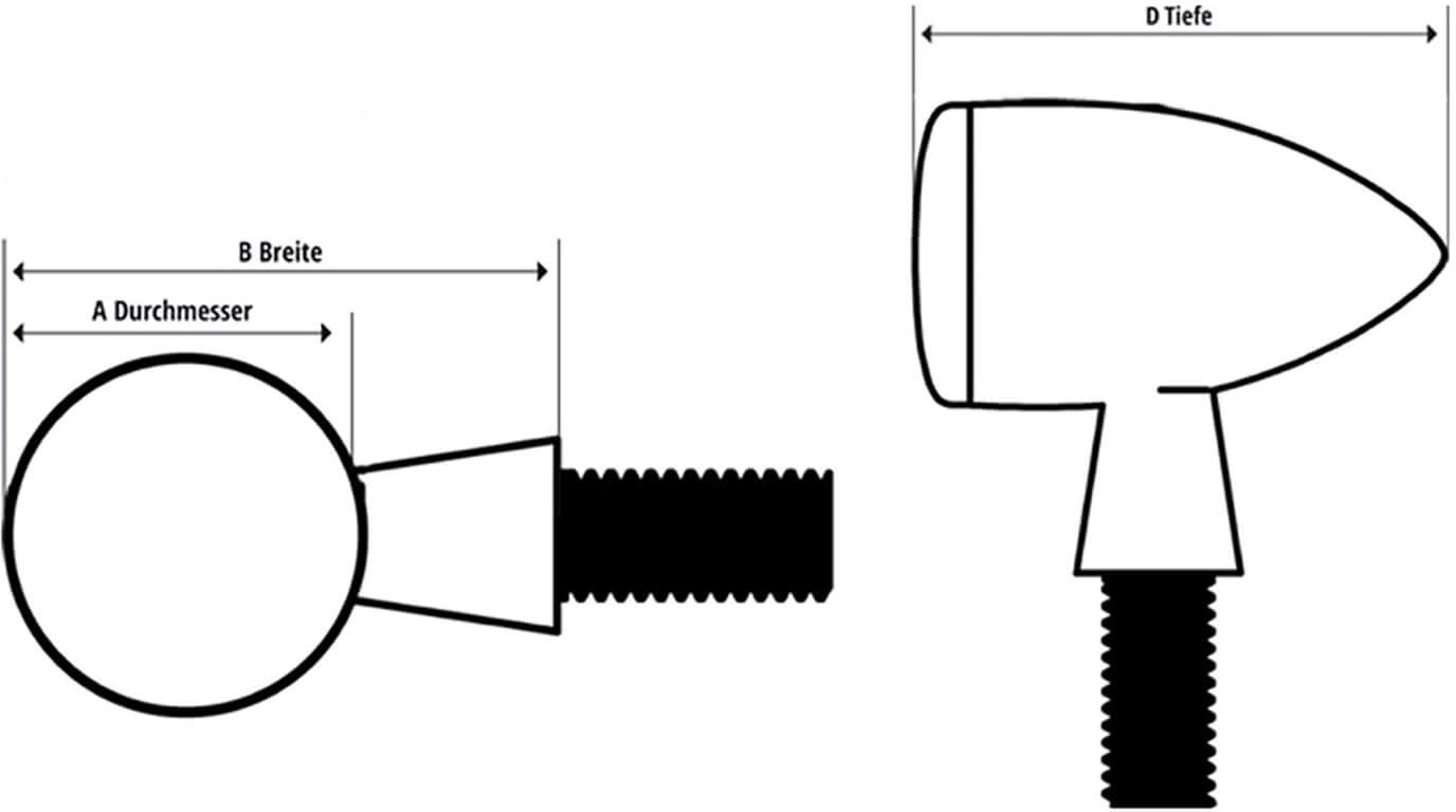 HeinzBikes LED Fittings Indicators DYNA modellen 96, zwart, zwart