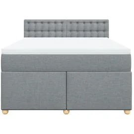 vidaXL Boxspringbett 140 x 200 cm Hellgrau