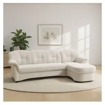 DOMO collection Ecksofa »Flores Schlafsofa, B/T/H: 233/142/86 cm, L-Form« wahlweise mit Bettfunktion, wahlweise mit Federkern, auch in Leder, beige