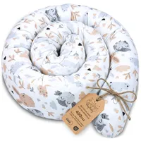 Totsy Baby Seitenschläferkissen Bettschlange Body Pillow 400 cm Baumwolle - Kopfkissen lang Bettrolle Schlafkissen Nackenrolle Kissen Eulen