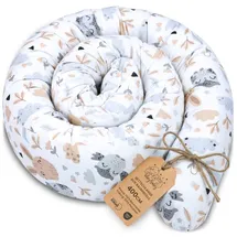 Totsy Baby Seitenschläferkissen Bettschlange Body Pillow 400 cm Baumwolle - Kopfkissen lang Bettrolle Schlafkissen Nackenrolle Kissen Eulen
