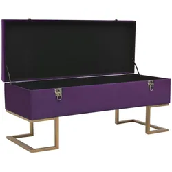 vidaXL Bank mit Staufach 105 cm Lila Samt