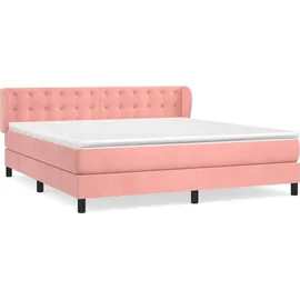 vidaXL Boxspringbett mit Matratze Rosa 180x200 cm Samt