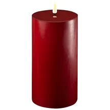 Deluxe Homeart LED Stumpenkerze 20 cm bordeaux