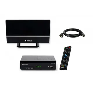 Sky Vision Vantage VT-92 DVB-T2 Receiver, HDMI SCART Full HD, HDMI Kabel, Antenne
