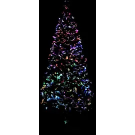 vidaXL Künstlicher Weihnachtsbaum mit Ständer Grün 150 cm Fiberoptik
