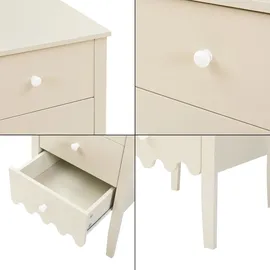 [en.casa] Kommode Luspoo mit 4 Schubladen 82 x 40 x 40 cm Cremeweiß