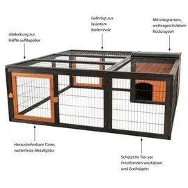 Trixie Freilaufgehege Natura C 150 x 53 x 150 cm schwarz-braun