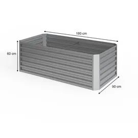 Oskar Hochbeet 180 x 90 x 60 cm Silber