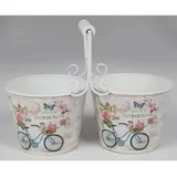 Buri Doppel Übertopf 26,5 x 26,5 x 20 cm Mehrfarbig