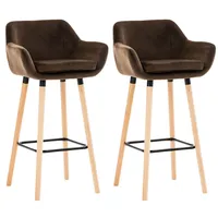CLP 2er Set Barhocker Grant Samt braun