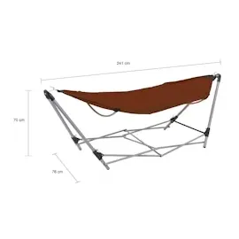 vidaXL Hängematte mit faltbarem Ständer Braun