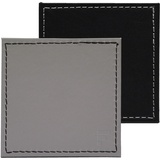 FREEFORM FREEFORM, Kunstleder, 4er Set Untersetzer, schwarz|grau, 10 x 10 x 0,5 cm