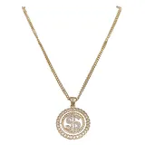 URBAN CLASSICS Dollar Diamond Necklace Gold / Weiß