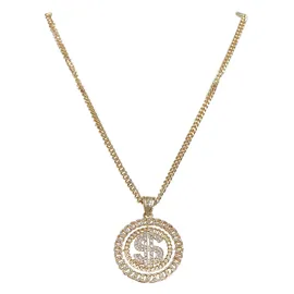 URBAN CLASSICS Dollar Diamond Necklace Gold / Weiß