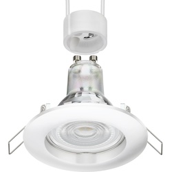 ledscom.de LED Decken-Einbaustrahler CIRC weiß GU10 LED Lampe 510lm 50° warmweiß
