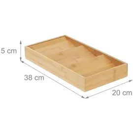 Relaxdays Gewürzregal für die Schublade 20 x 5 x 38 cm Natur
