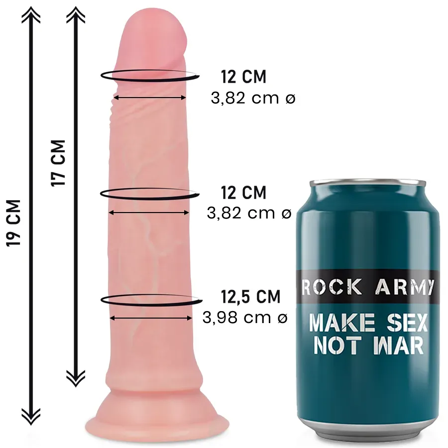 Rock Army - realistischer Premium Dildo AVENGER 19 x 3.98 CM
