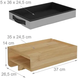 Relaxdays Nachttisch 37 x 14 x 26,5 cm Natur