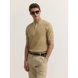 Bugatti Poloshirt "kurzarm", Herren, Gr. XXL, 40, beige, 50% Baumwolle, 50% Polyester, unifarben, regular fit, ohne Ausschnitt, Shirts, gestrickt in Regular Fit