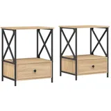 vidaXL Nachtschrank Sonoma-Eiche 50 x 41 x 65 cm Braun