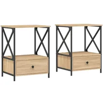 vidaXL Nachtschrank Sonoma-Eiche 50 x 41 x 65 cm Braun