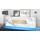 Vladon Sideboard 178 x 57,5 x 38,5 cm Weiß matt/Weiß Hochglanz/Eiche Natur