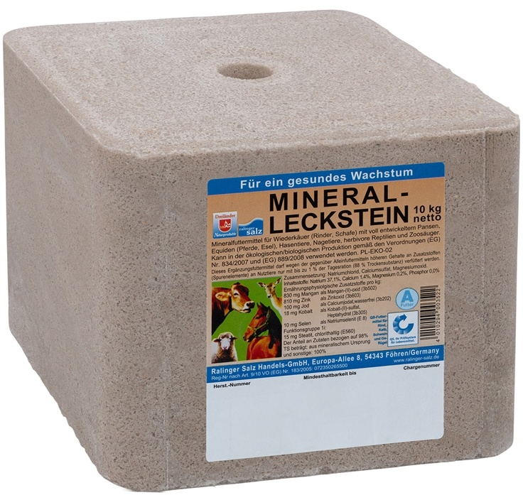 MINERAL-LECKSTEIN für Pferde - reich an Natrium und Magnesium, 10kg