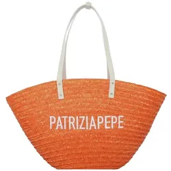 Patrizia Pepe Summer Straw Shopper Tasche 51 cm orange sunset
