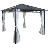 Mendler Hardtop Pergola HWC-C77 3 x 3 m Grau