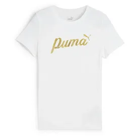 Puma Puma, Mädchen, Sportshirt, ESS SCRIPT Metallic Tee G 140 Weiss, 140