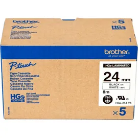 Brother HG251V5 schwarz auf weiß 5er Pack