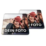 Untersetzer mit Foto personalisiert - Personalisierbare Acrylglas-Untersetzer Bedrucken (Eckig) (Acrylglas, 6er Set)
