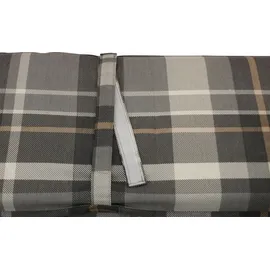 DEGAMO Bankauflage 195 x 60 x 10 cm grau/beige kariert 2-tlg.