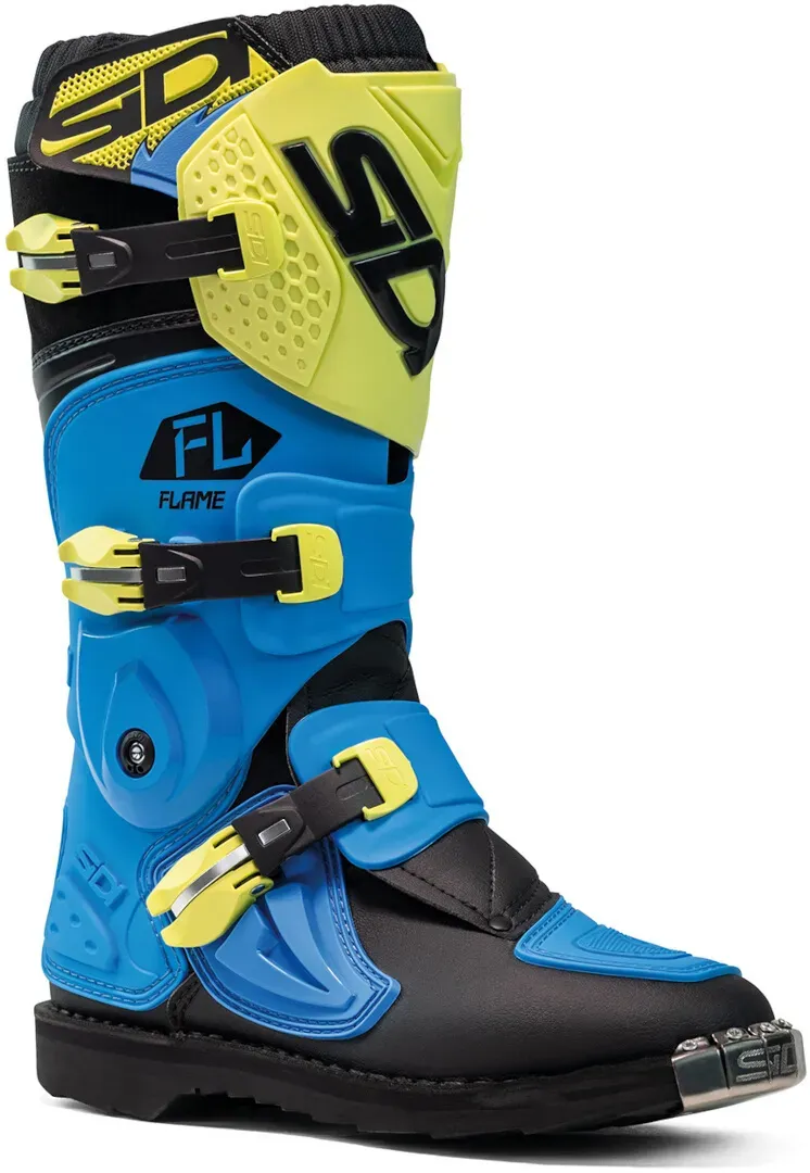 Sidi Flame Kinder Motocross Stiefel, schwarz-blau-gelb, Größe 31