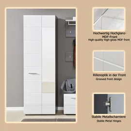 Home Affaire Sovana Garderobenschrank 60 x 36 x 191 cm weiß