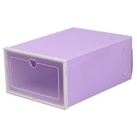 Aohuada Schuhbox Schuhorganizer Stapelbar Schuhaufbewahrung Schuhkarton Stapelbox Shoe Rack Aufbewahrungsbox mit Deckel, 20er (Lila)
