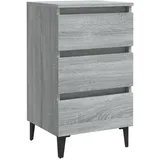 vidaXL Nachtschrank mit Metallbeinen 40 x 35 x 69 cm Grau